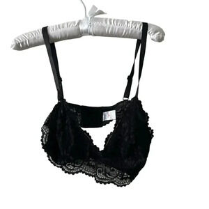 Knotty knickers black lace bralette L